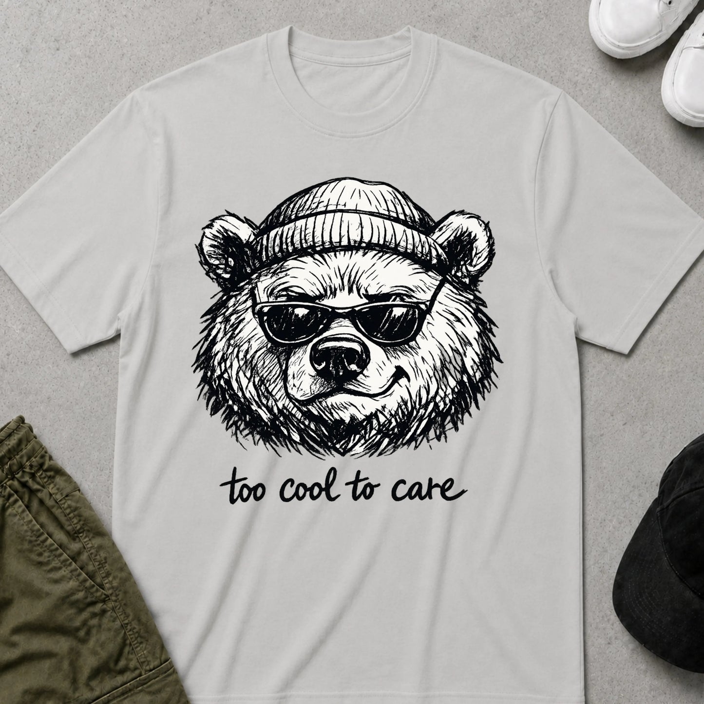 Too Cool to Care T-Shirt Ice Grey
