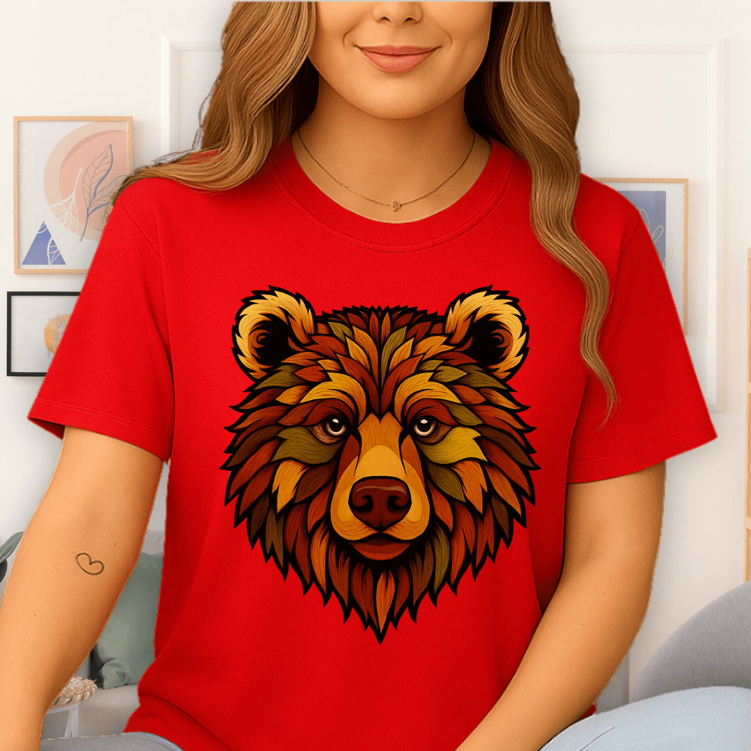 Cool Teds Teddy-Bear Autumn Bear T-Shirt Red / S