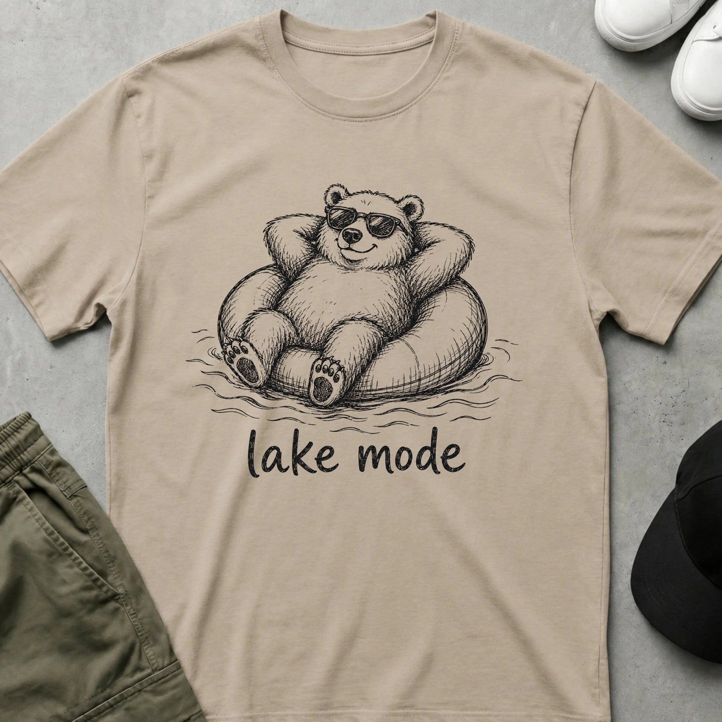 Printify Teddy-Bear Lake Mode T-Shirt Sand / S
