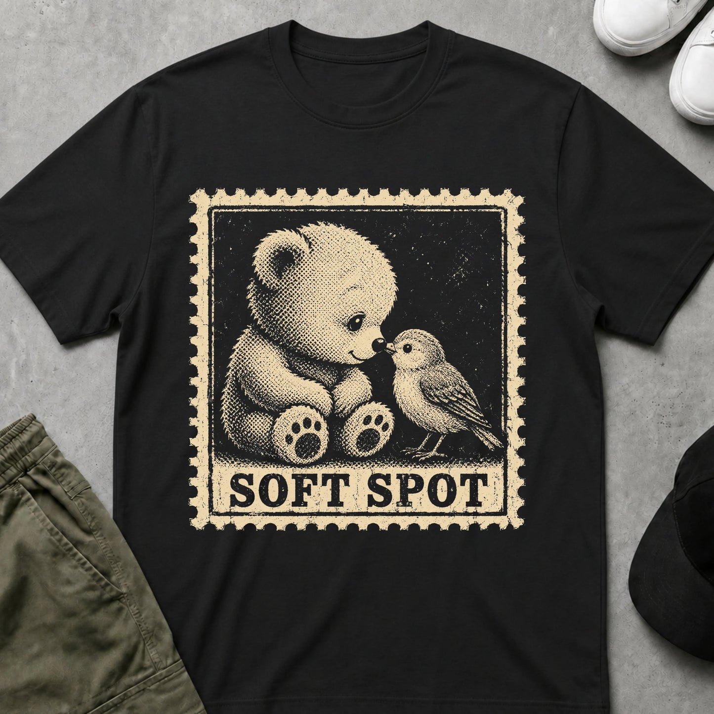 Printify Teddy-Bear Soft Spot T-Shirt Black / S