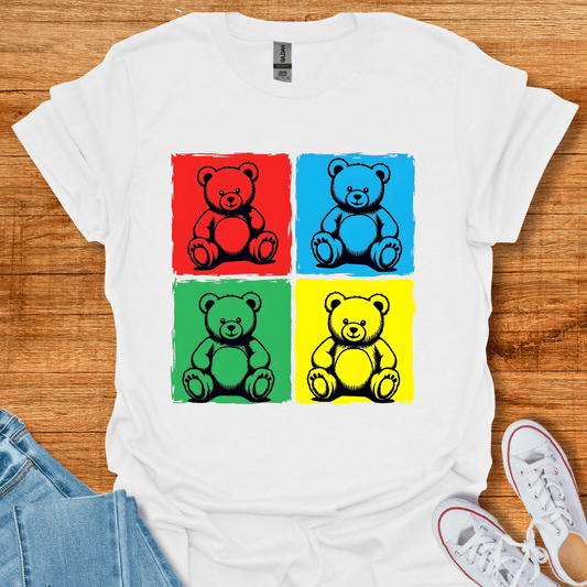 Pop Art Teddy T-Shirt White