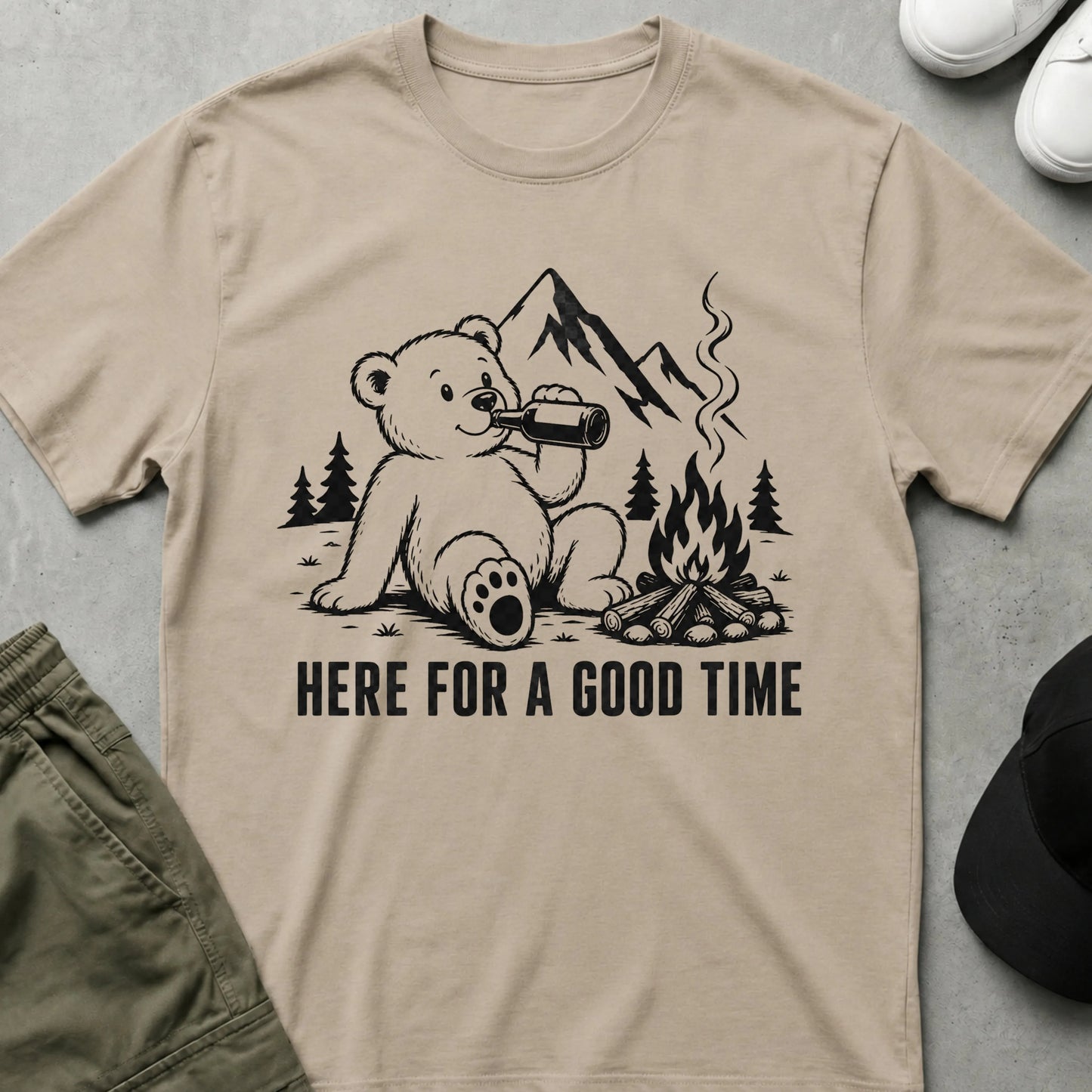 Good Time Bear T-Shirt Sand