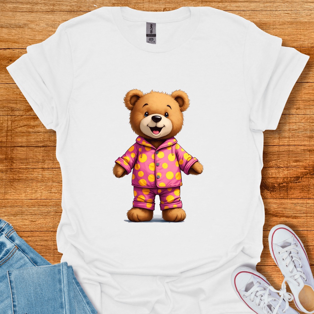 Cool Teds Teddy-Bear Bedtime Bear T-Shirt White / S