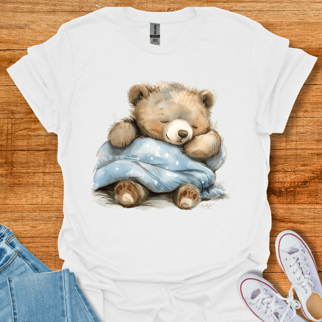 Cool Teds Teddy-Bear Snuggle Time T-Shirt White / S