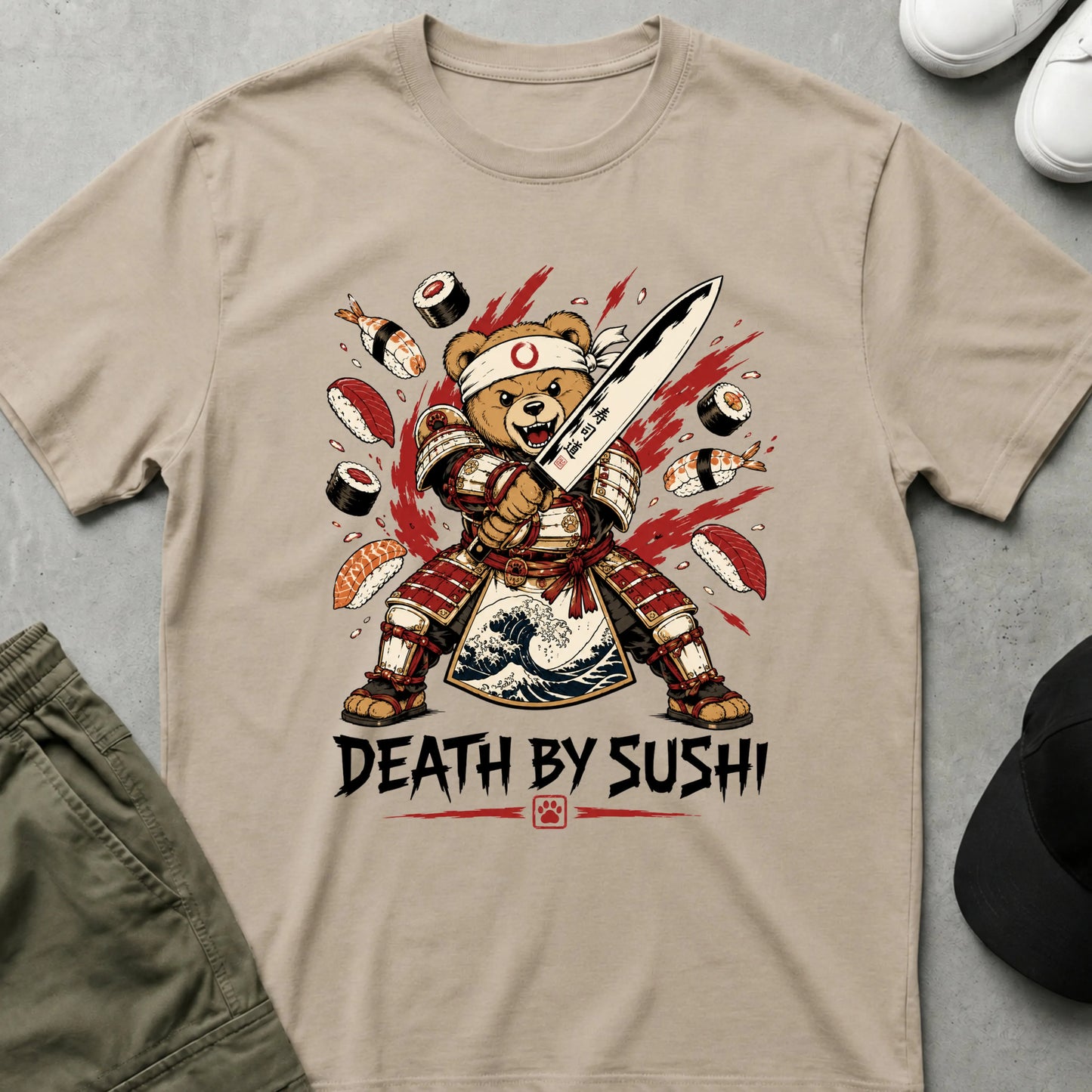 Cool Teds Teddy-Bear Sushi Bear T-Shirt Sand / S