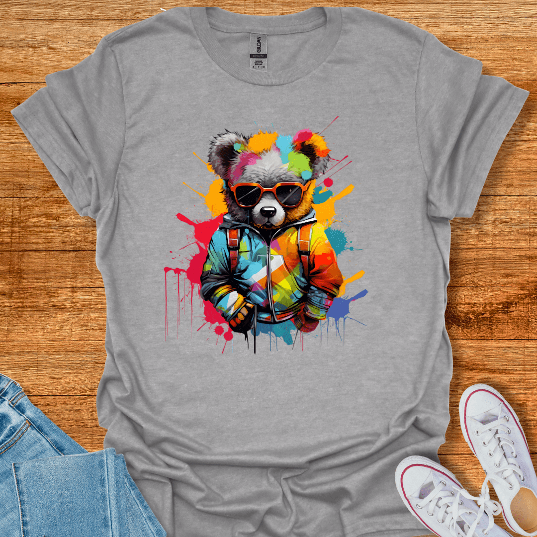Cool Teds Teddy-Bear Splash Bear T-Shirt Sport Grey / S