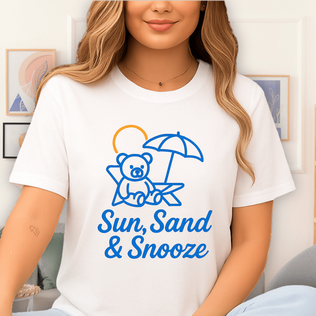 Cool Teds Teddy-Bear Beach Bear T-Shirt White / S