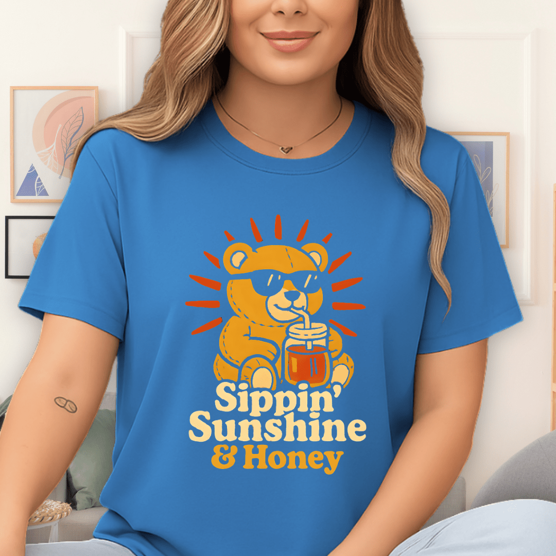 Cool Teds Teddy-Bear Sunshine & Honey T-Shirt Sapphire / S