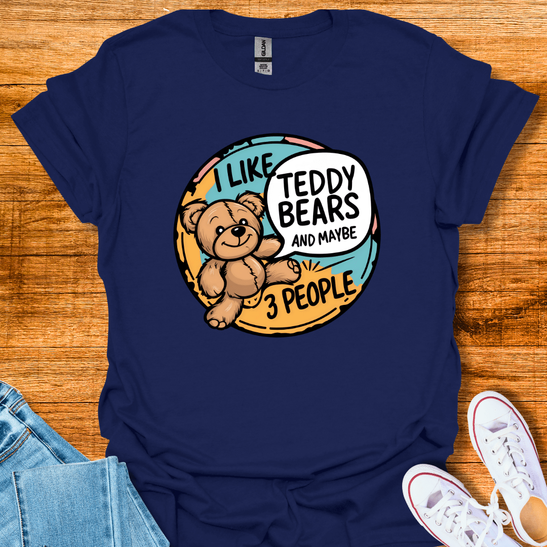 Cool Teds Teddy-Bear I Like Teddy Bears T-Shirt Navy / S