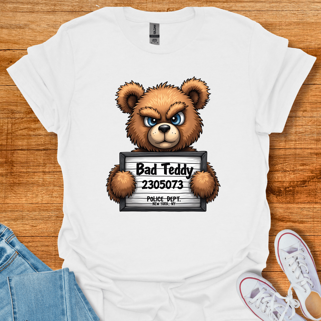 Cool Teds Teddy-Bear Bad Teddy T-Shirt White / S