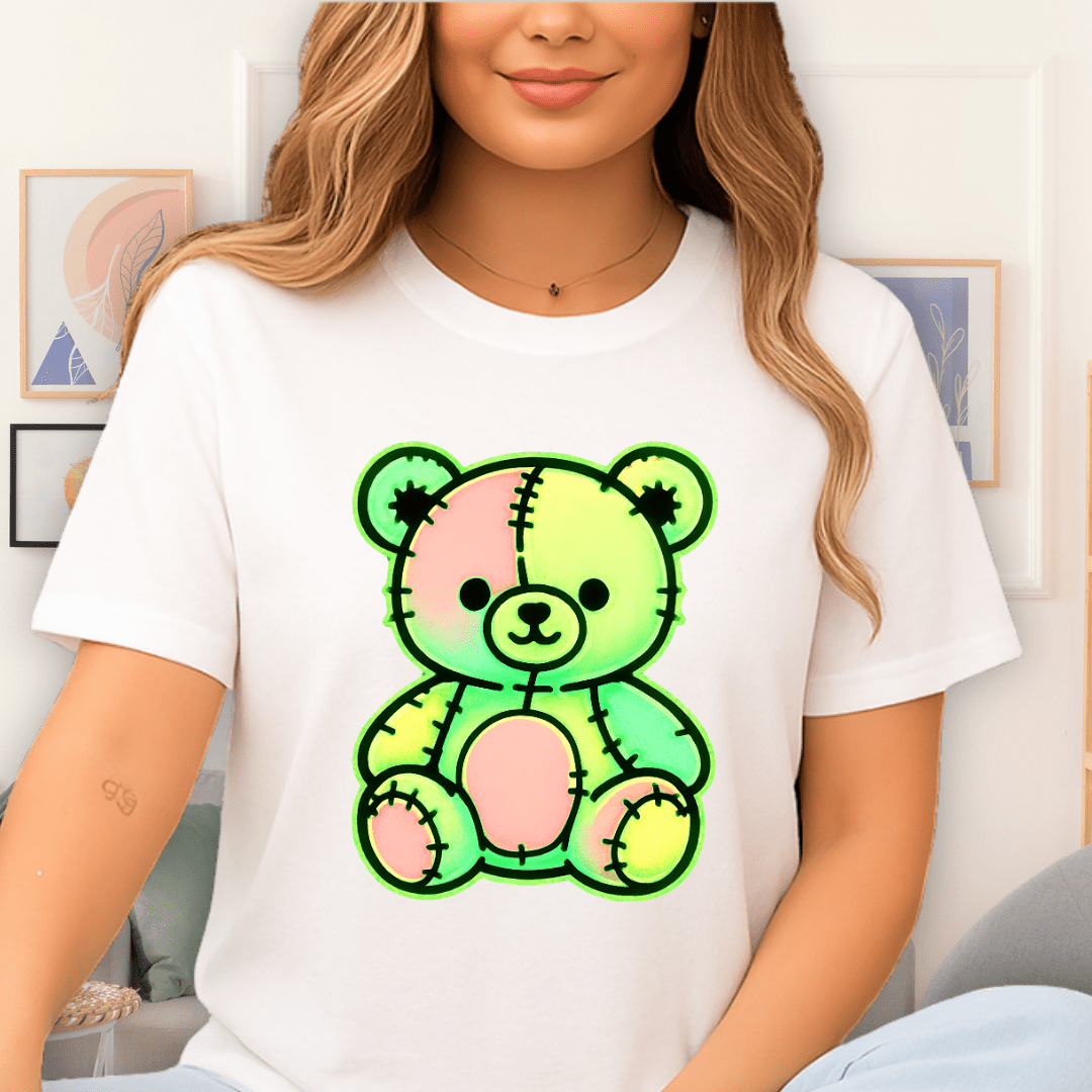 Cool Teds Teddy-Bear Kawaii Glow T-Shirt White / S