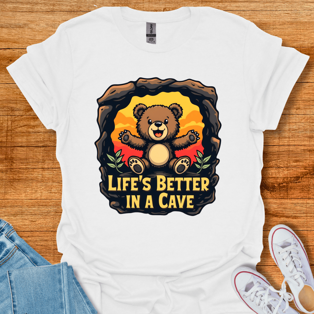 Cool Teds Teddy-Bear Cave Bear T-Shirt White / S