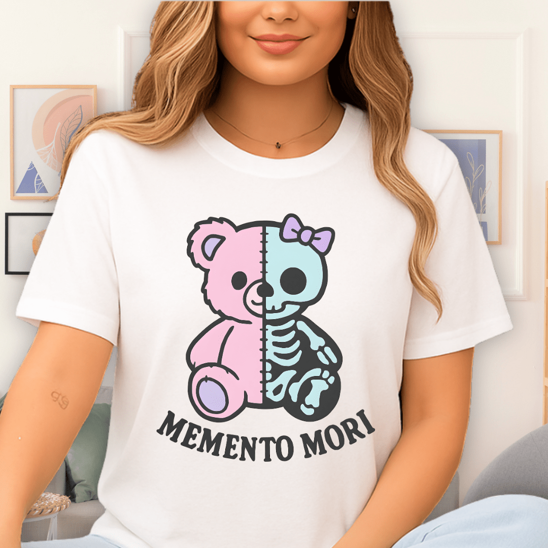 Cool Teds Teddy-Bear Memento Mori T-Shirt White / S