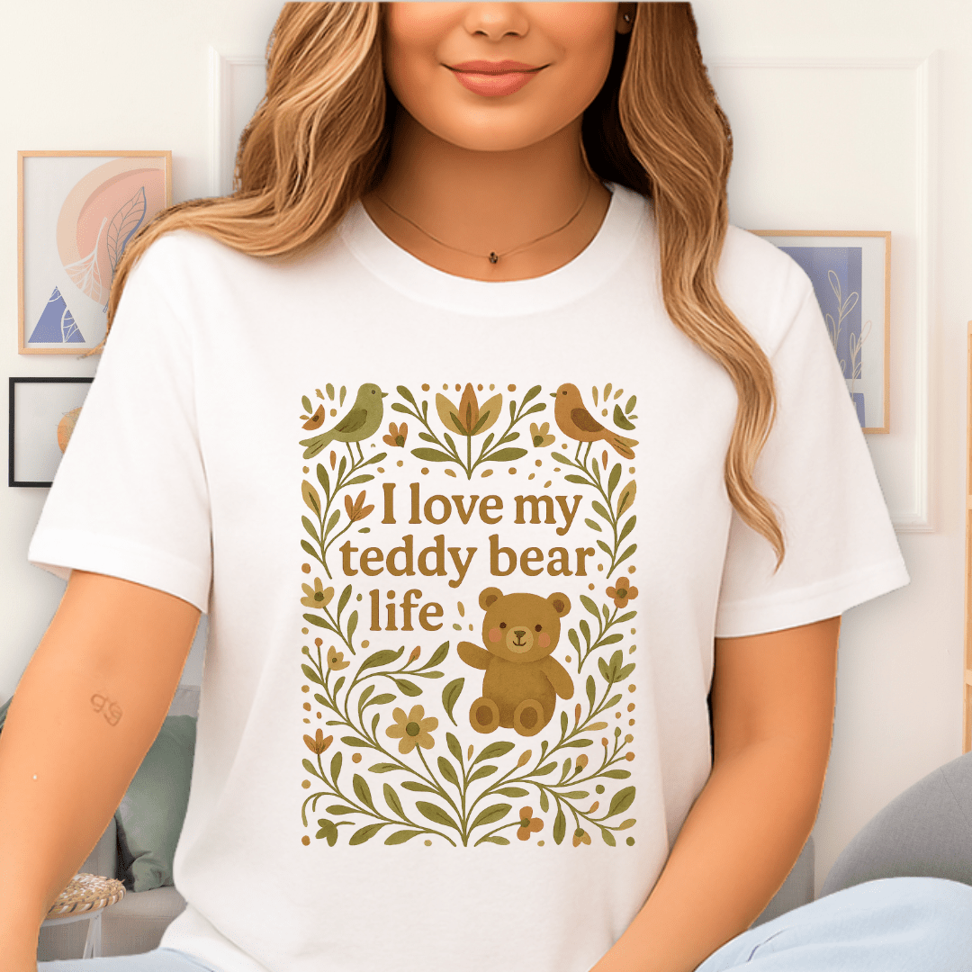 Cool Teds Teddy-Bear Love Life T-Shirt White / S