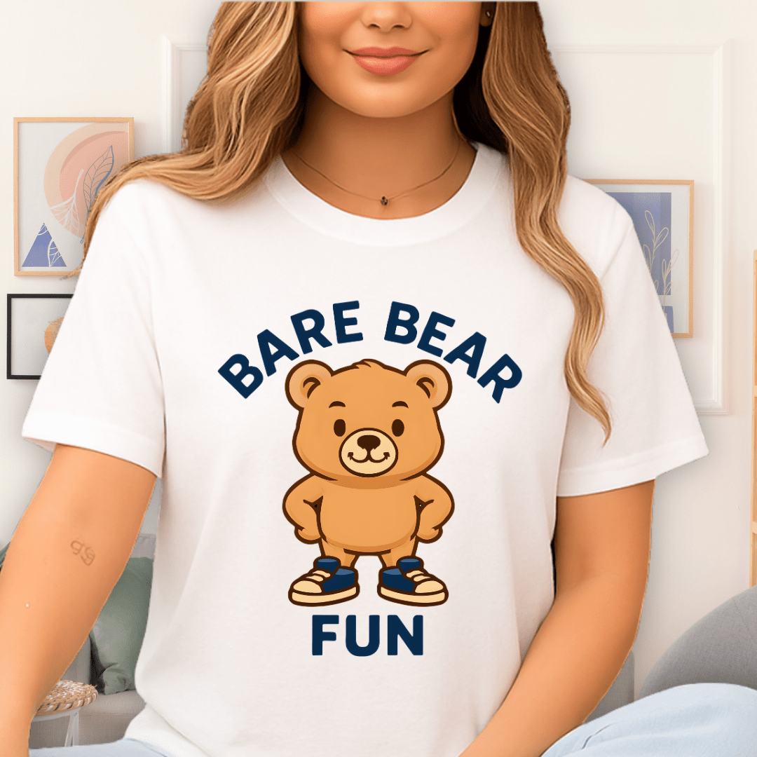 Cool Teds Teddy-Bear Bare Bear Fun T-Shirt White / S