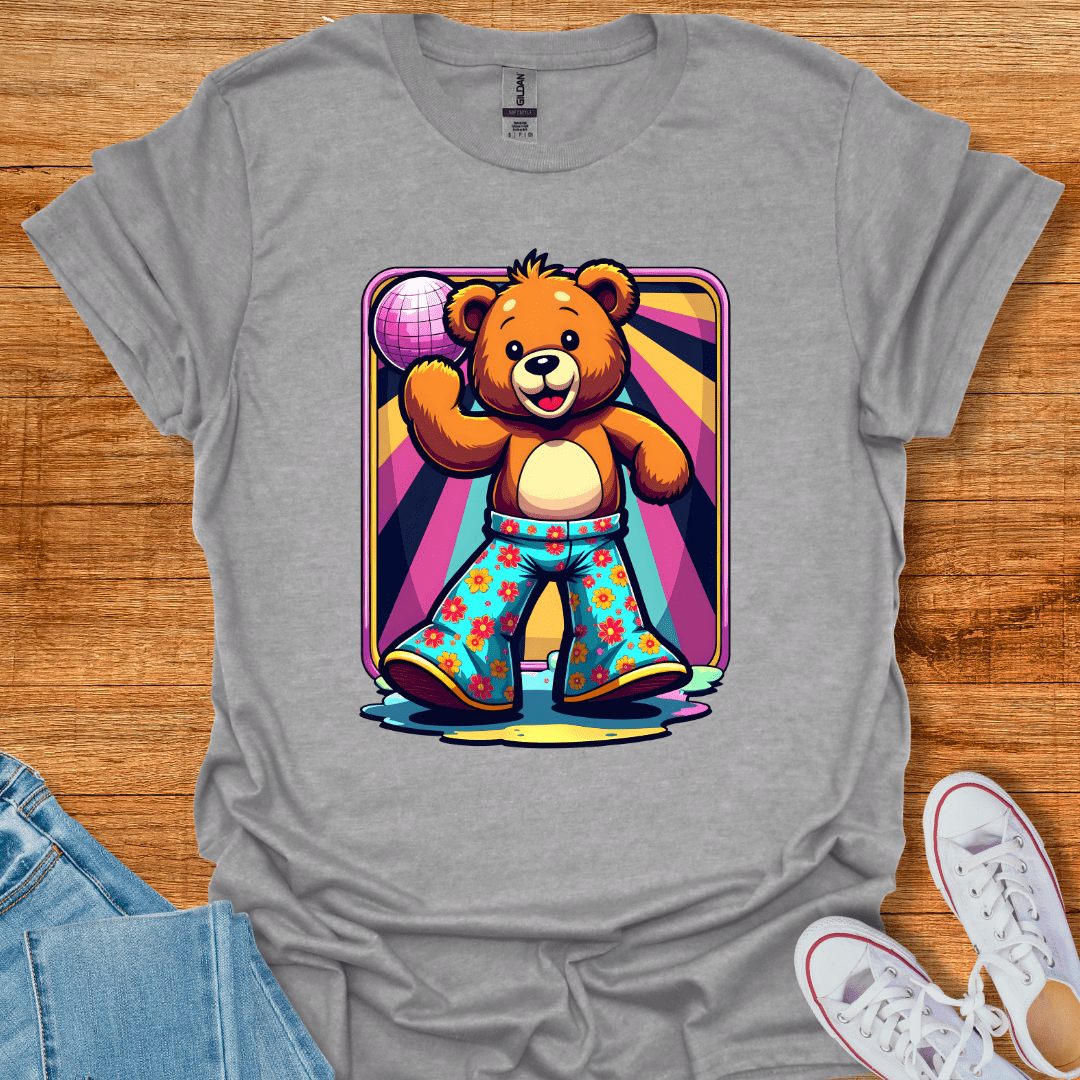 Cool Teds Teddy-Bear Disco Ted T-Shirt Sport Grey / S