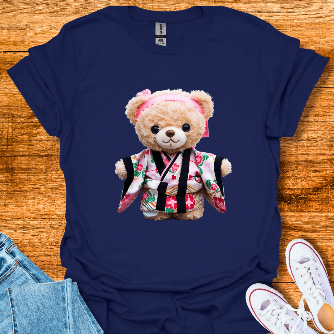 Cool Teds Teddy-Bear Pretty in Pink T-Shirt Navy / S