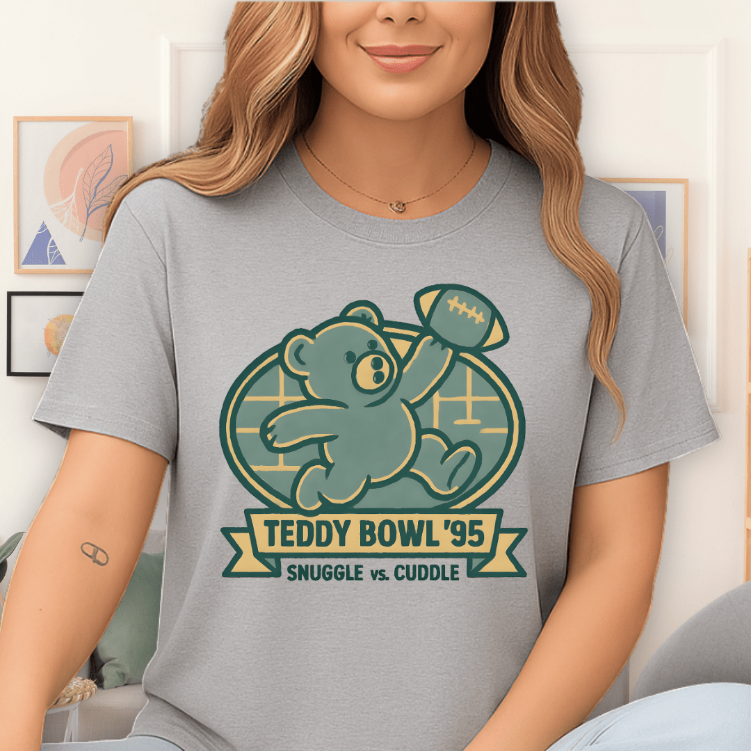 Cool Teds Teddy-Bear Teddy Bowl T-Shirt Sport Grey / S