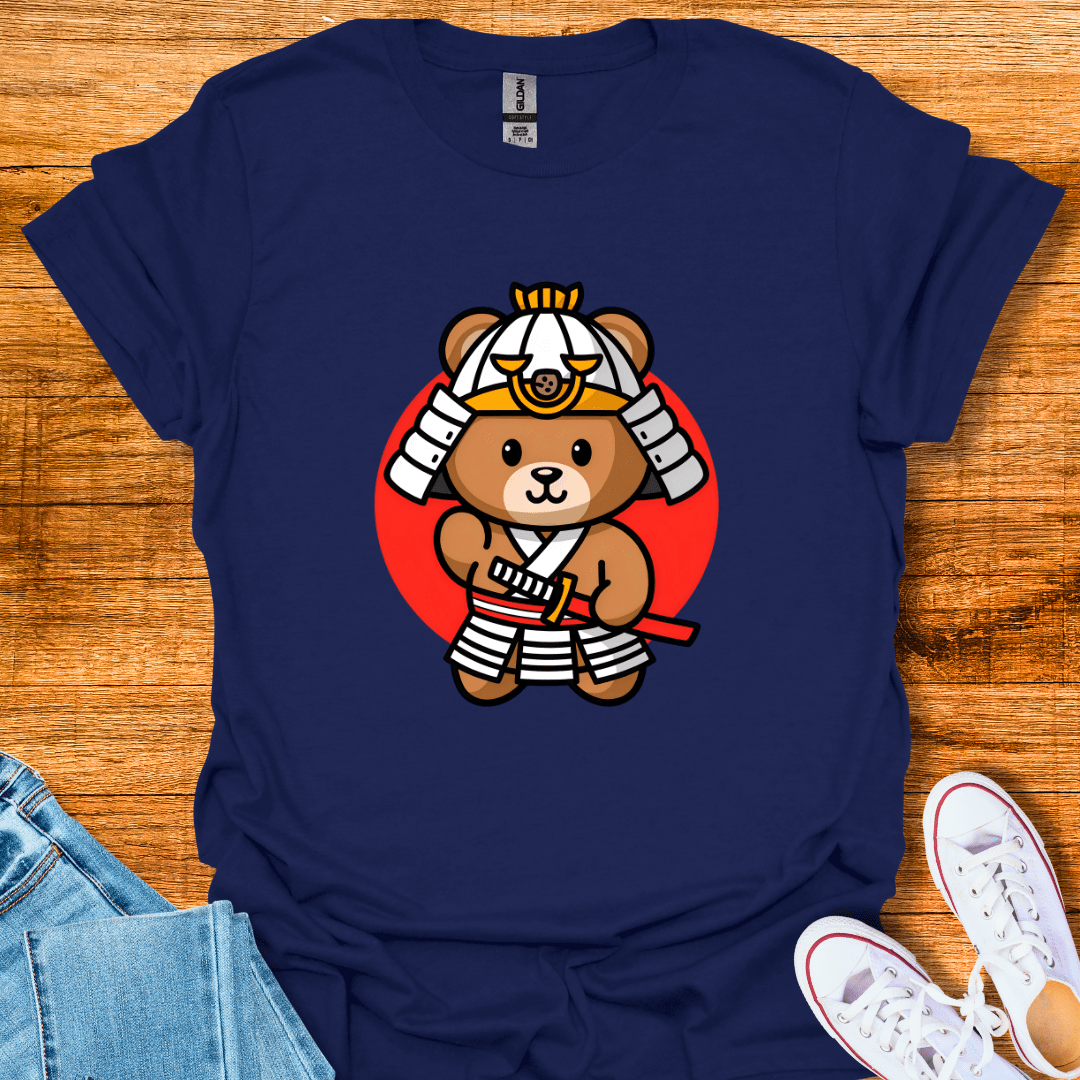Cool Teds Teddy-Bear Happy Samurai T-Shirt Navy / S