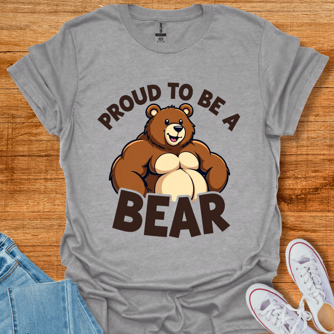 Cool Teds Teddy-Bear Proud Bear T-Shirt Sport Grey / S