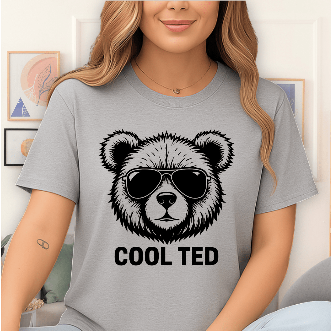 Cool Teds Teddy-Bear Cool Shades T-Shirt Sport Grey / S