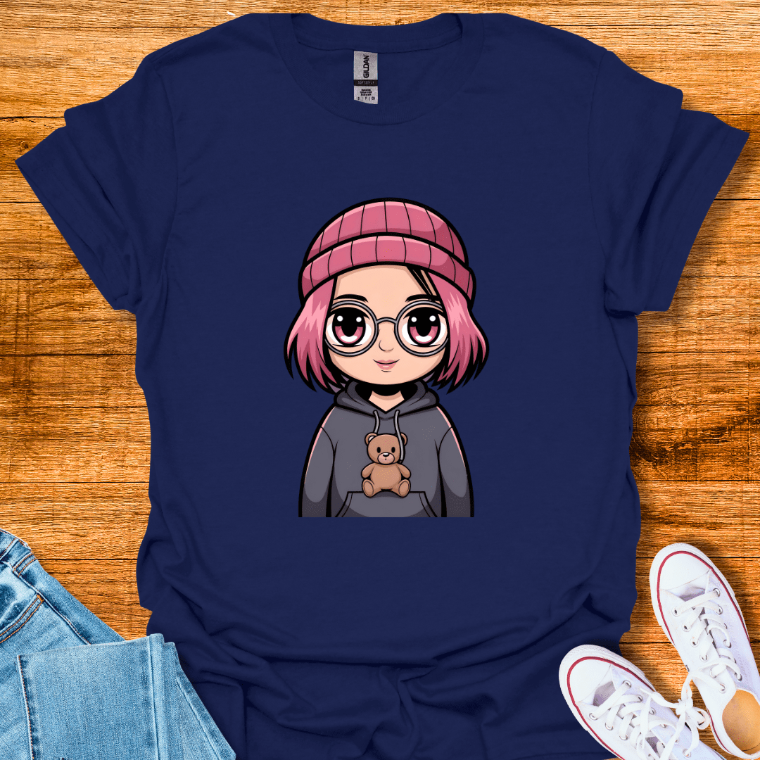 Cool Teds Teddy-Bear Beanie Girl T-Shirt Navy / S