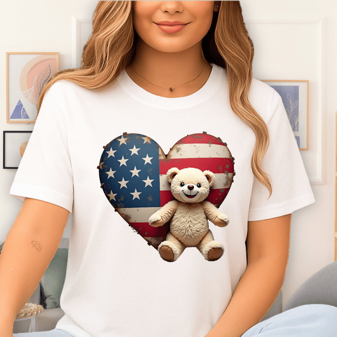 Patriotic Heart T-Shirt White