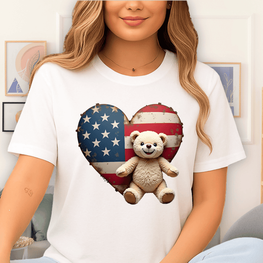 Patriotic Heart T-Shirt White