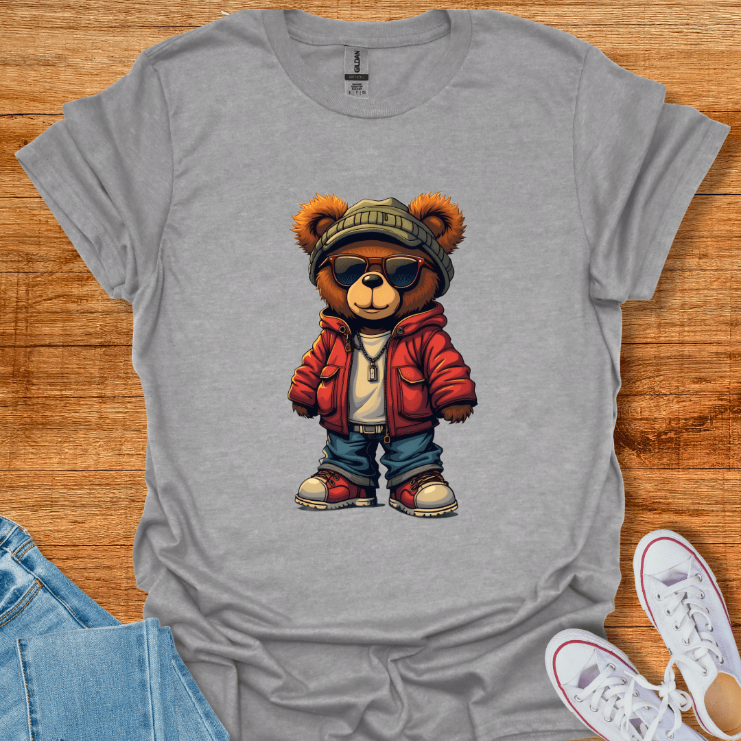 Cool Teds Teddy-Bear Street Bear Style T-Shirt Sport Grey / S