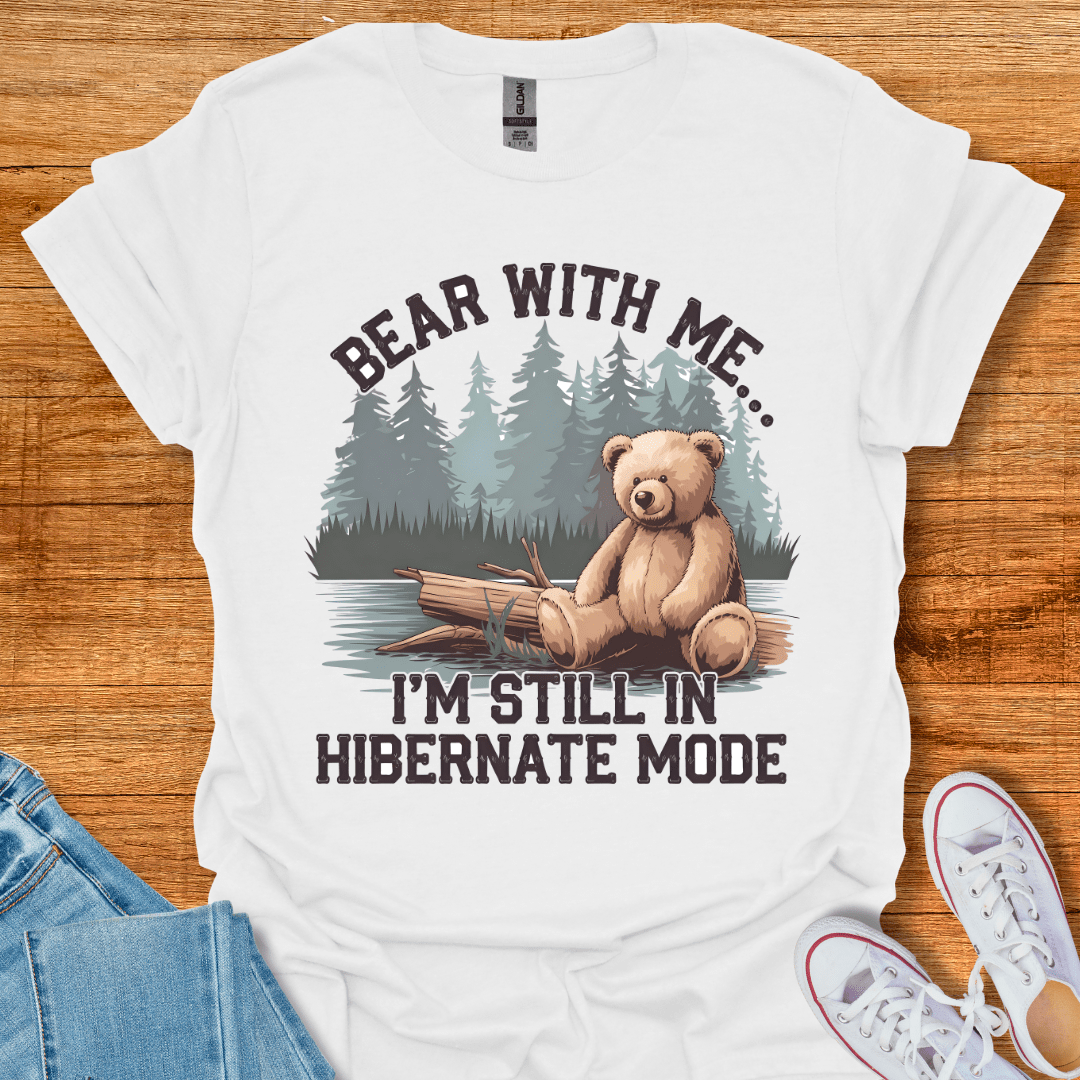 Cool Teds Teddy-Bear Hibernating Bear T-Shirt White / S