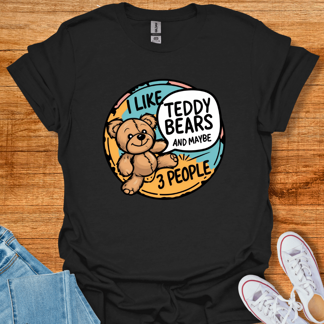 Cool Teds Teddy-Bear I Like Teddy Bears T-Shirt Black / S