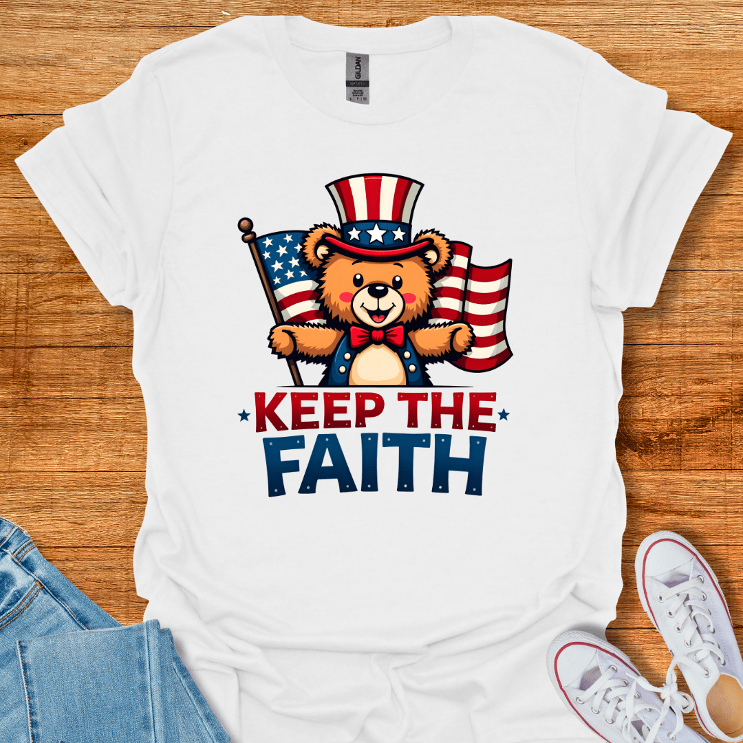 Patriotic Teddy T-Shirt White