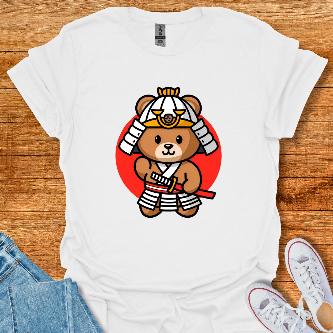Cool Teds Teddy-Bear Happy Samurai T-Shirt White / S
