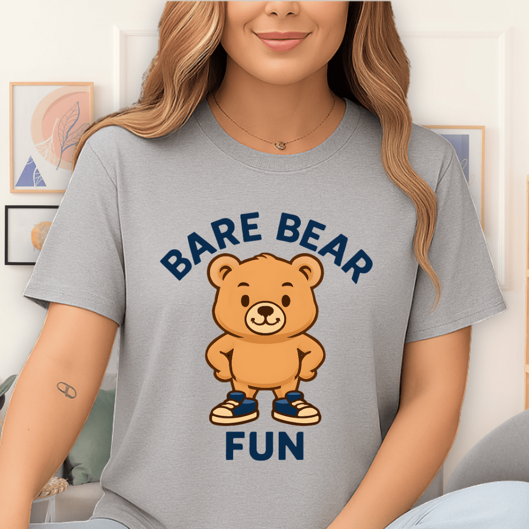Cool Teds Teddy-Bear Bare Bear Fun T-Shirt Sport Grey / S