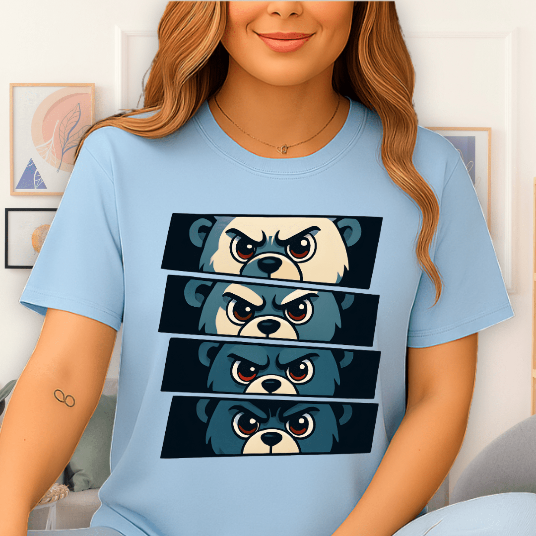 Cool Teds Teddy-Bear Manga Maniac T-Shirt Light Blue / S