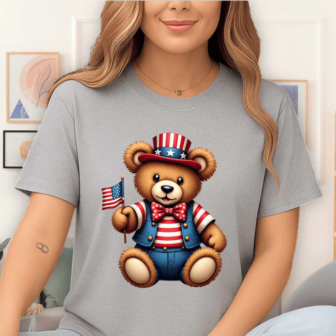 Patriotic Plushie T-Shirt Sport Grey