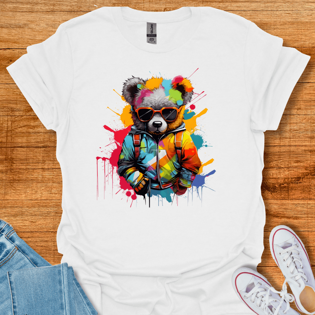 Cool Teds Teddy-Bear Splash Bear T-Shirt White / S
