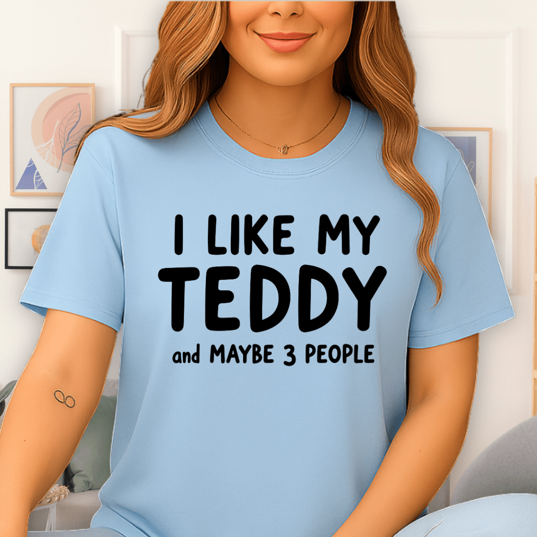 I Like Teddy T-Shirt Light Blue