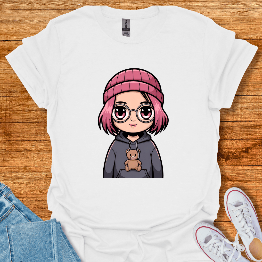 Cool Teds Teddy-Bear Beanie Girl T-Shirt White / S
