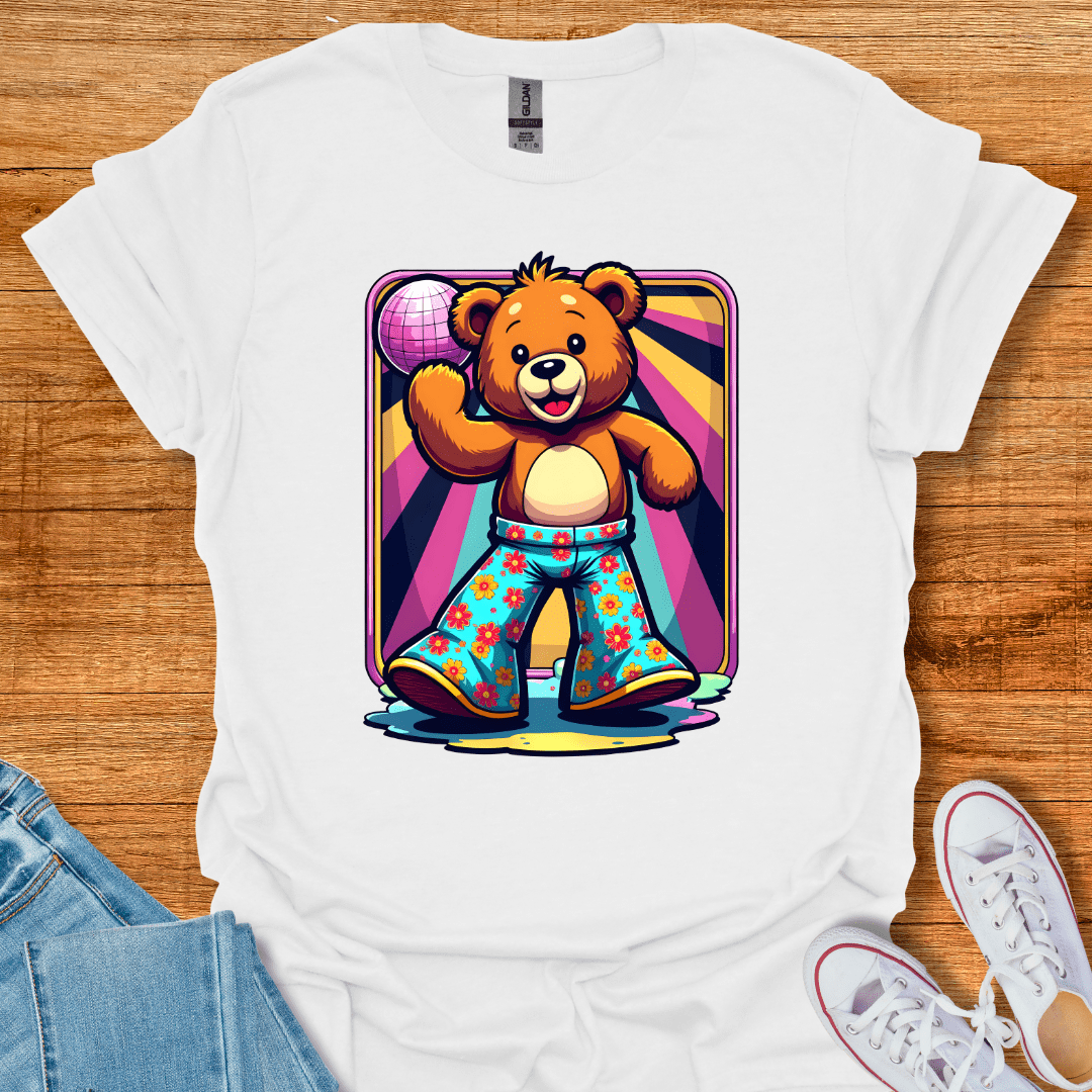 Cool Teds Teddy-Bear Disco Ted T-Shirt White / S
