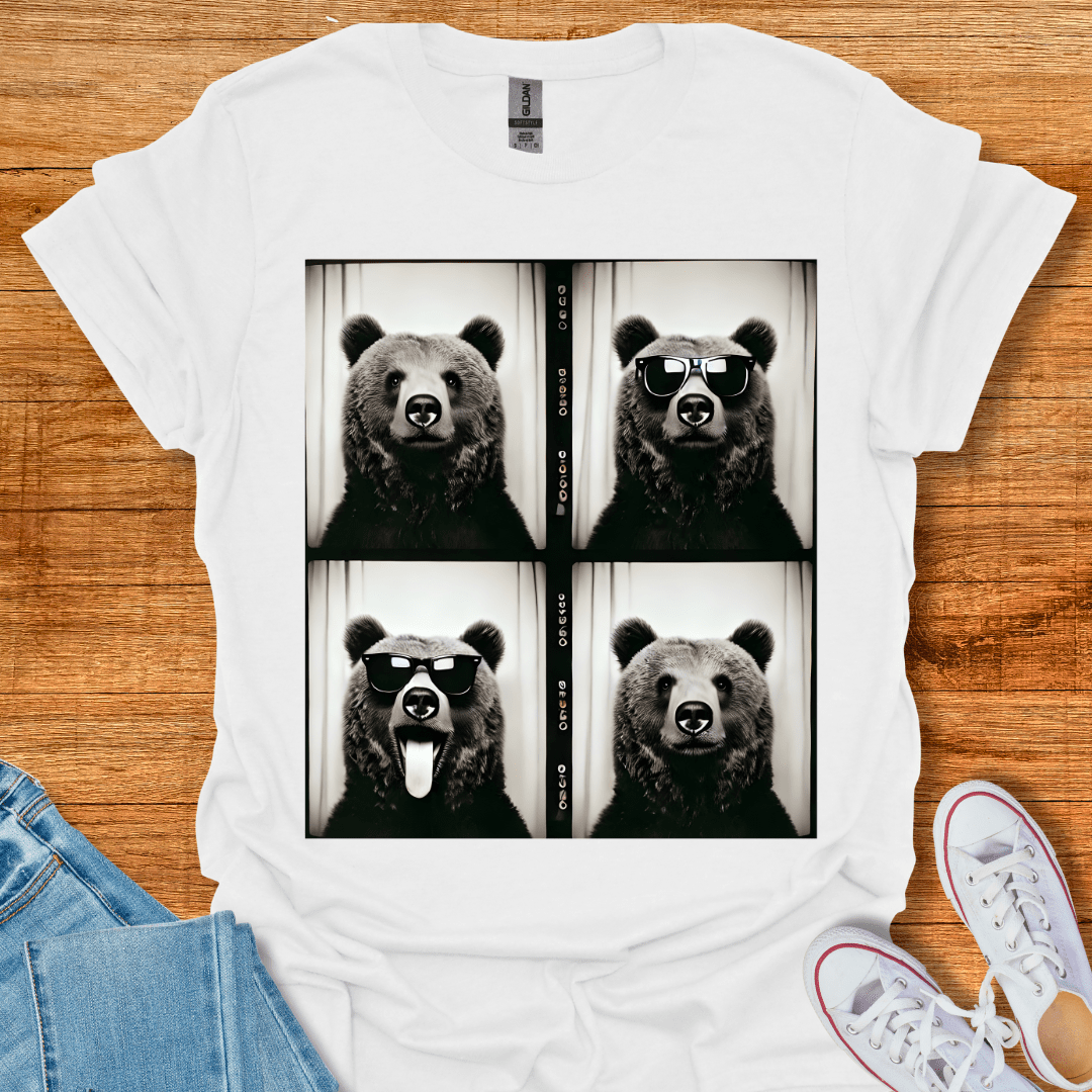 Photo Booth Bear T-Shirt White
