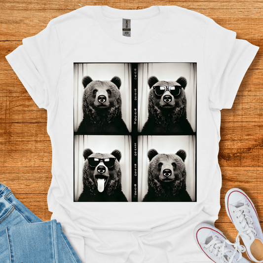 Photo Booth Bear T-Shirt White