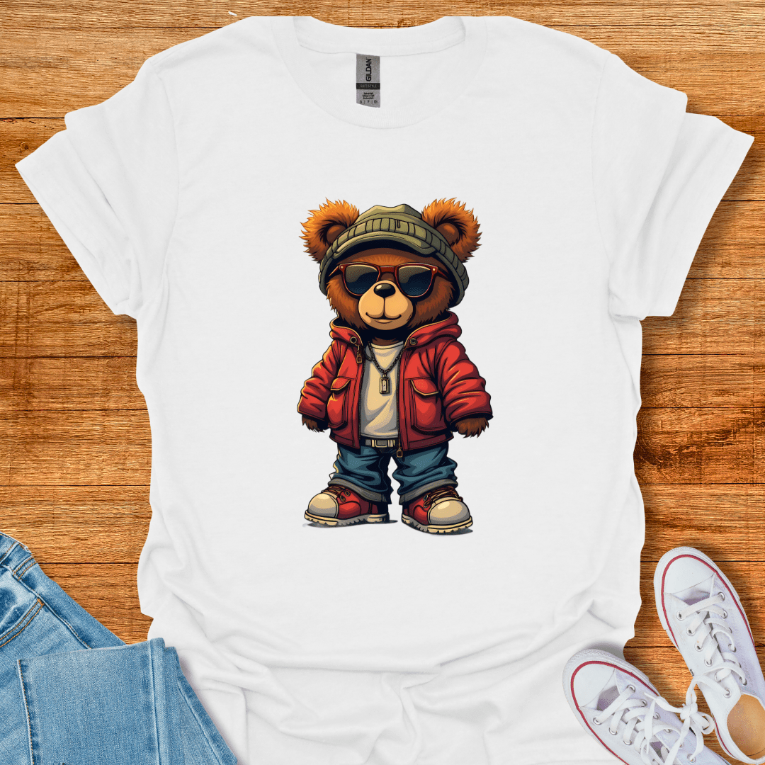 Cool Teds Teddy-Bear Street Bear Style T-Shirt White / S