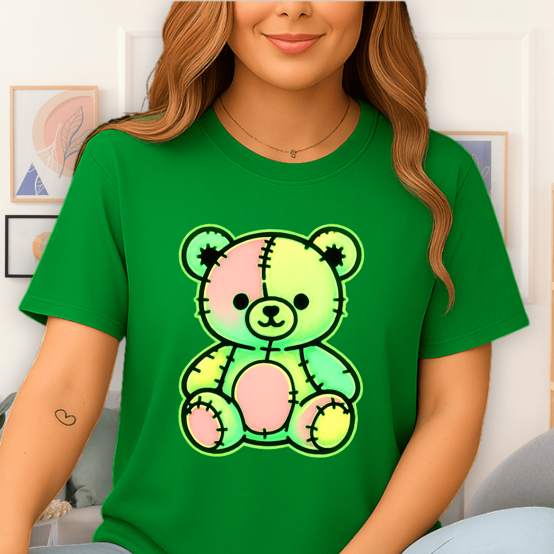 Cool Teds Teddy-Bear Kawaii Glow T-Shirt Irish Green / S