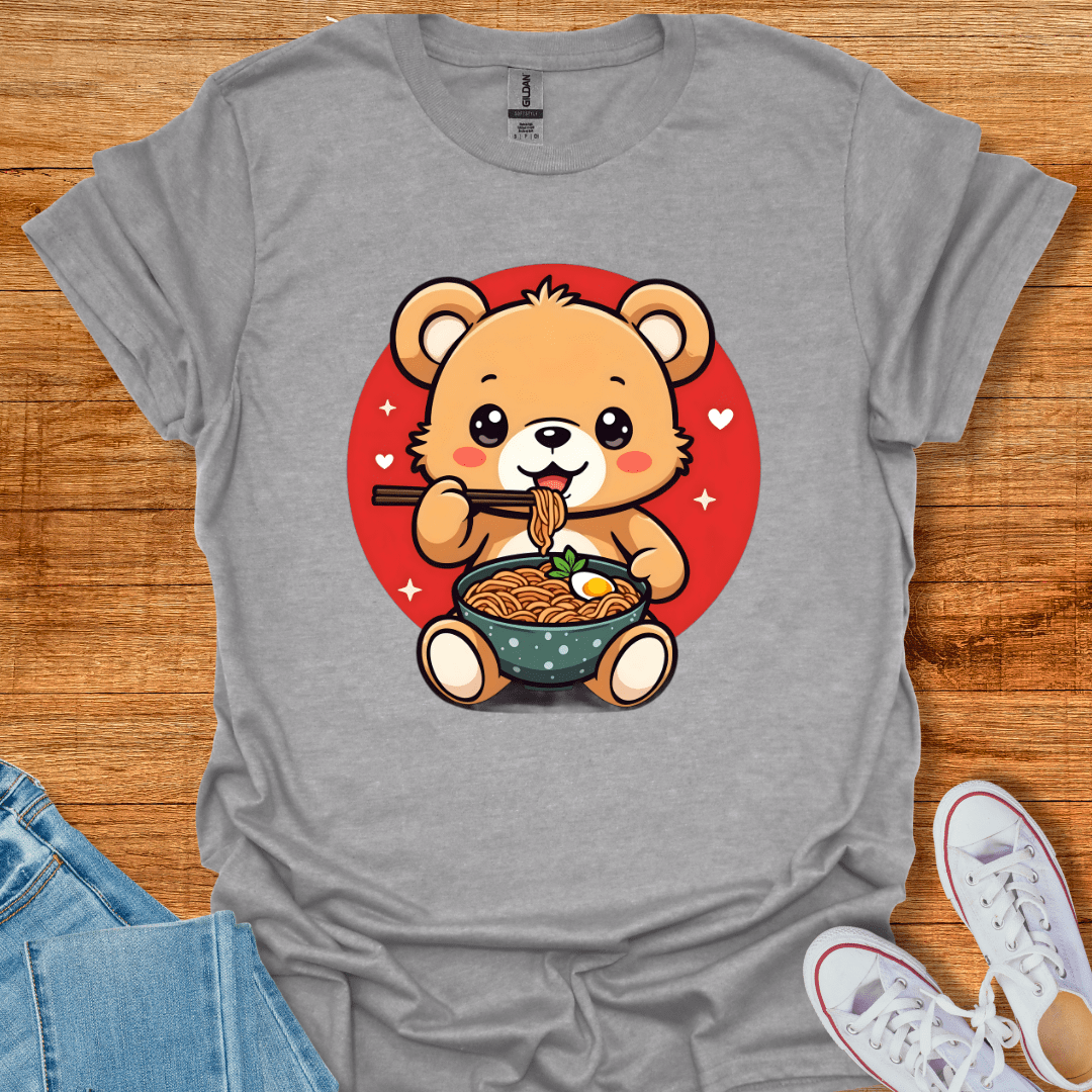 Cool Teds Teddy-Bear Noodle Bear T-Shirt Sport Grey / S
