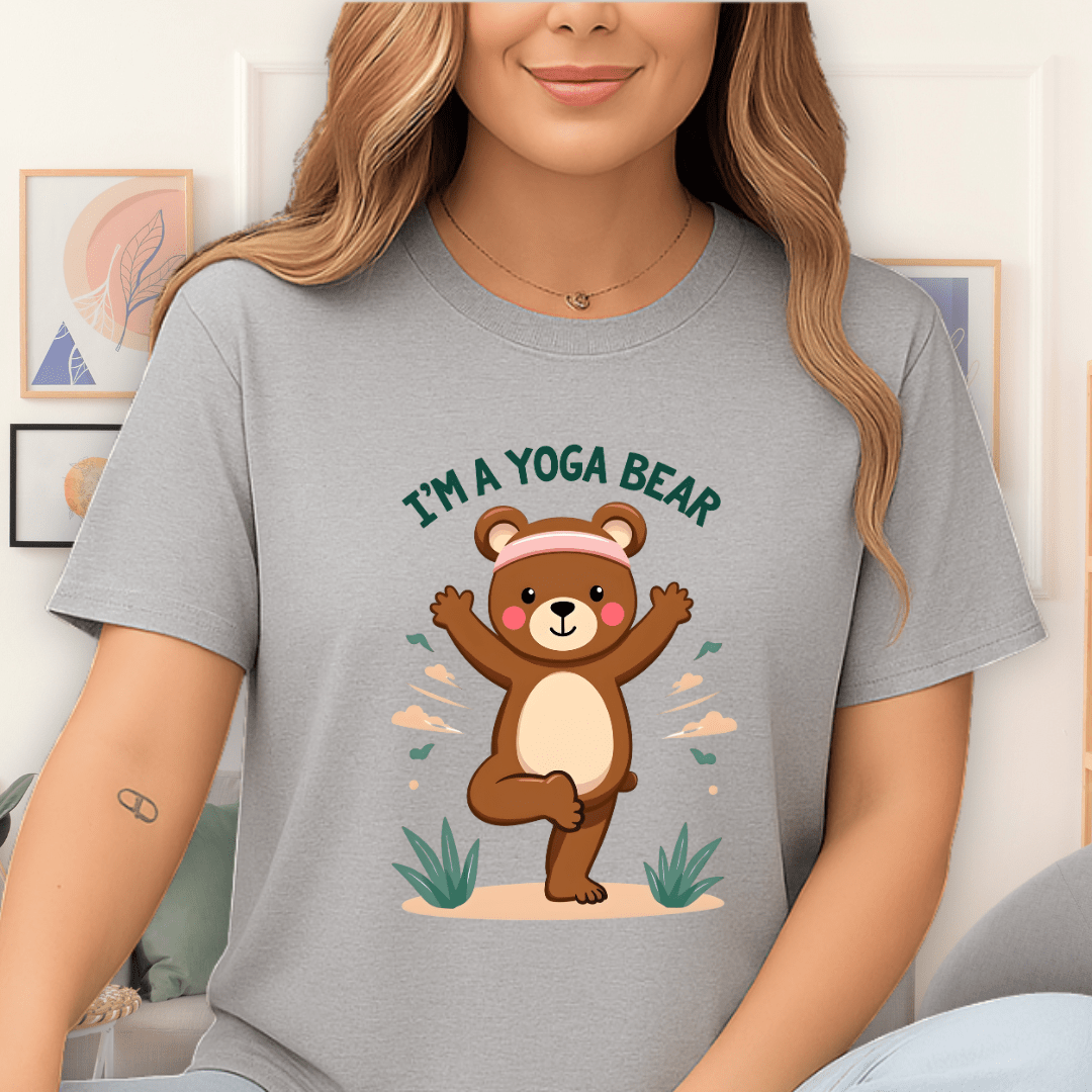Yoga Bear T-Shirt Sport Grey