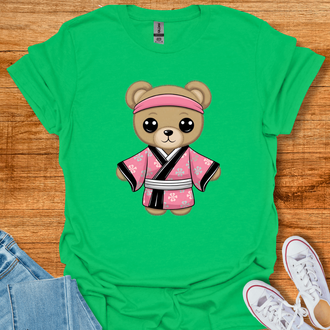 Cool Teds Teddy-Bear Kimono Girl T-Shirt Irish Green / S