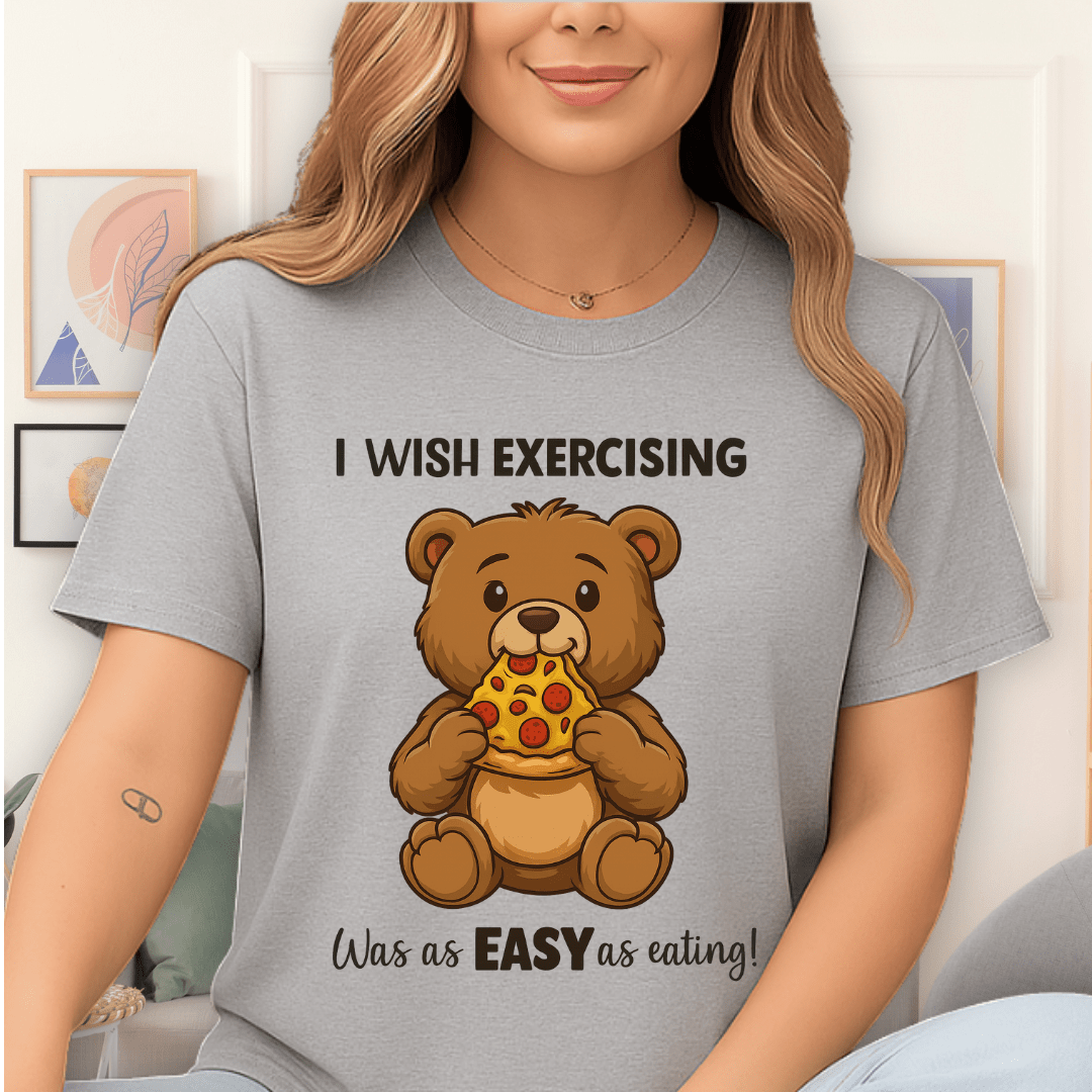 Cool Teds Teddy-Bear Happy Eater T-Shirt Sport Grey / S