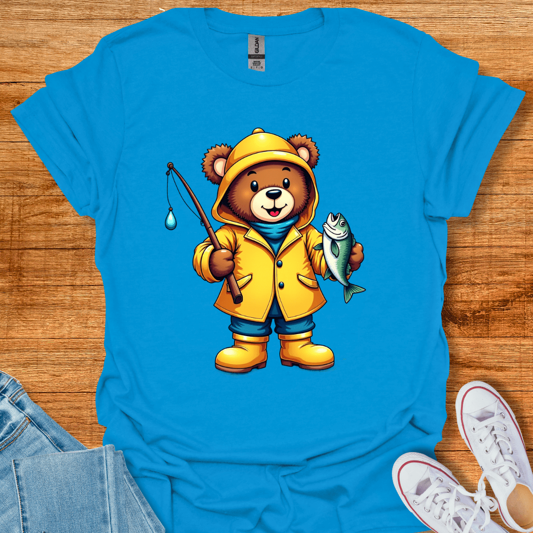 Cool Teds Teddy-Bear Fisherman T-Shirt Sapphire / S