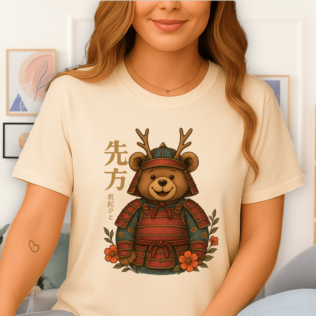 Cool Teds Teddy-Bear Samurai Sid T-Shirt Natural / S